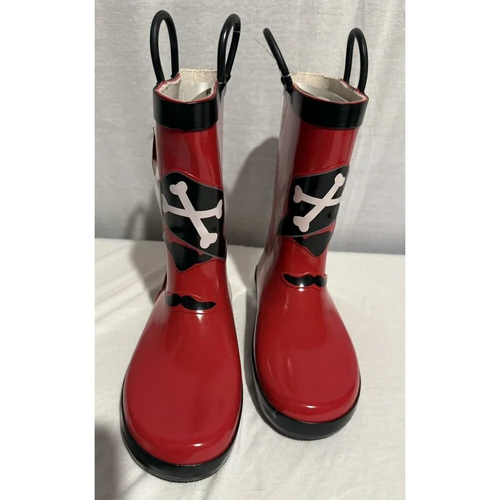 NEW With TAGS NWT Gymboree Kids Boys Rain boots Size 1 Pirate Red